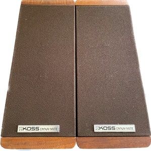 😎 Vintage walnut-grain Koss Dyna-Mite Model M/80 Plus Bookshelf 100W Spe…